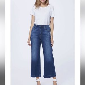 PAIGE Anessa Wide Leg Crop Jeans in Big Bear